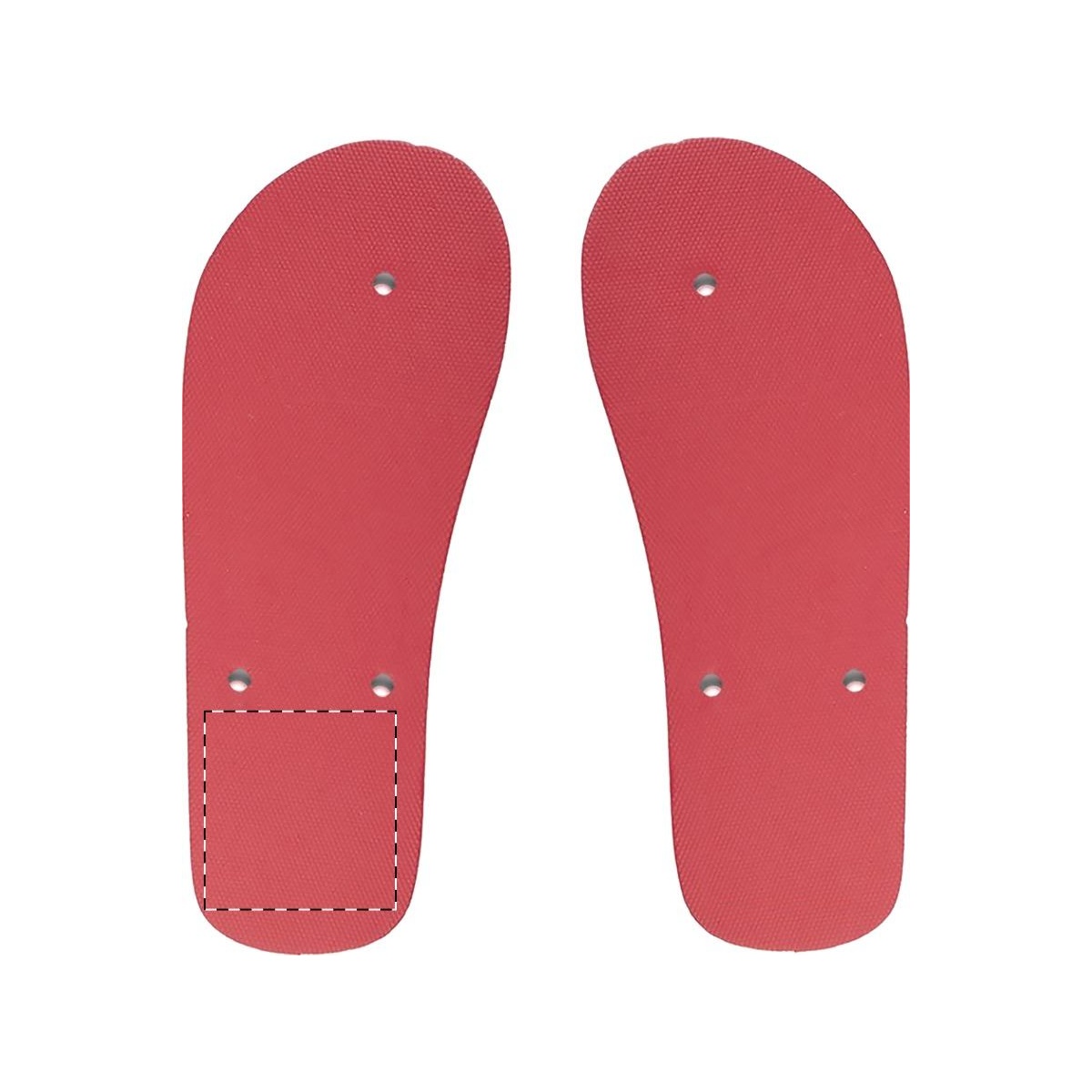 Linke Sohle - unter der Ferse (40 x 40 mm)