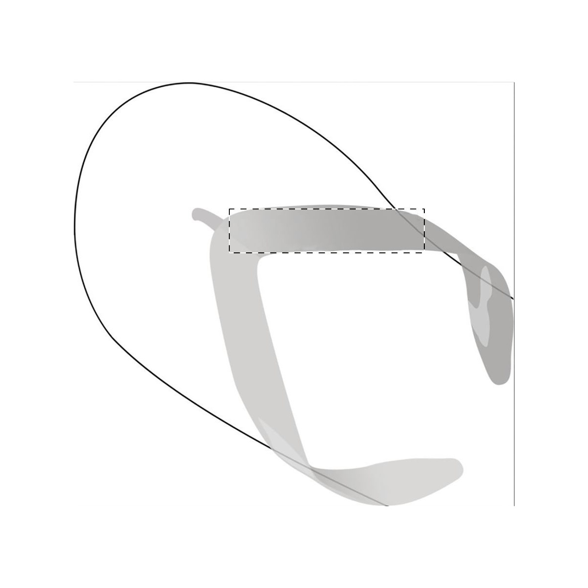 Linker Slipper - rechtes Band (40 x 8 mm)