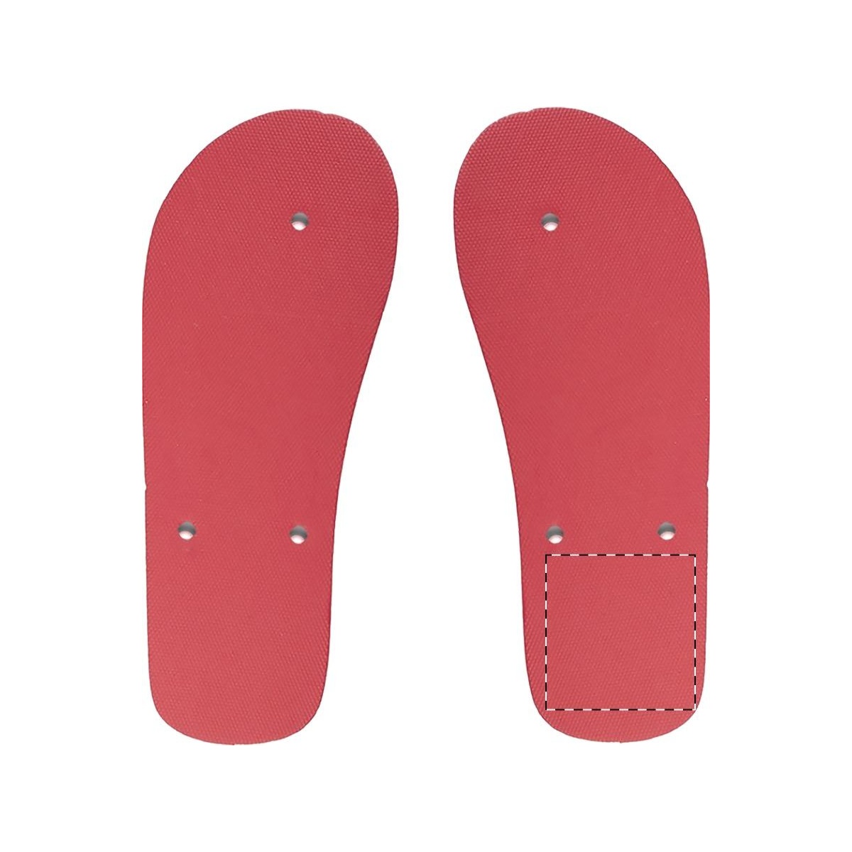 Rechte Sohle - unter der Ferse (40 x 40 mm)