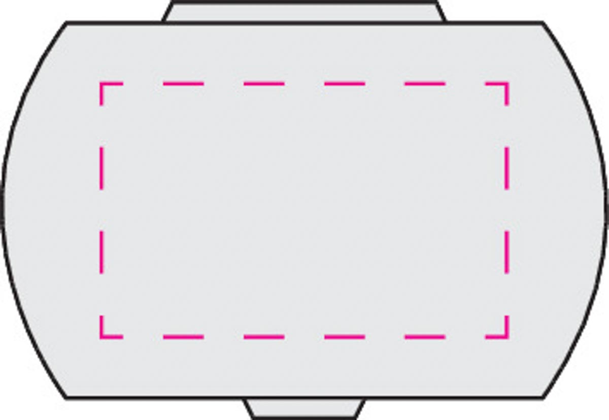 mittig auf Deckel (4x2,5 cm)