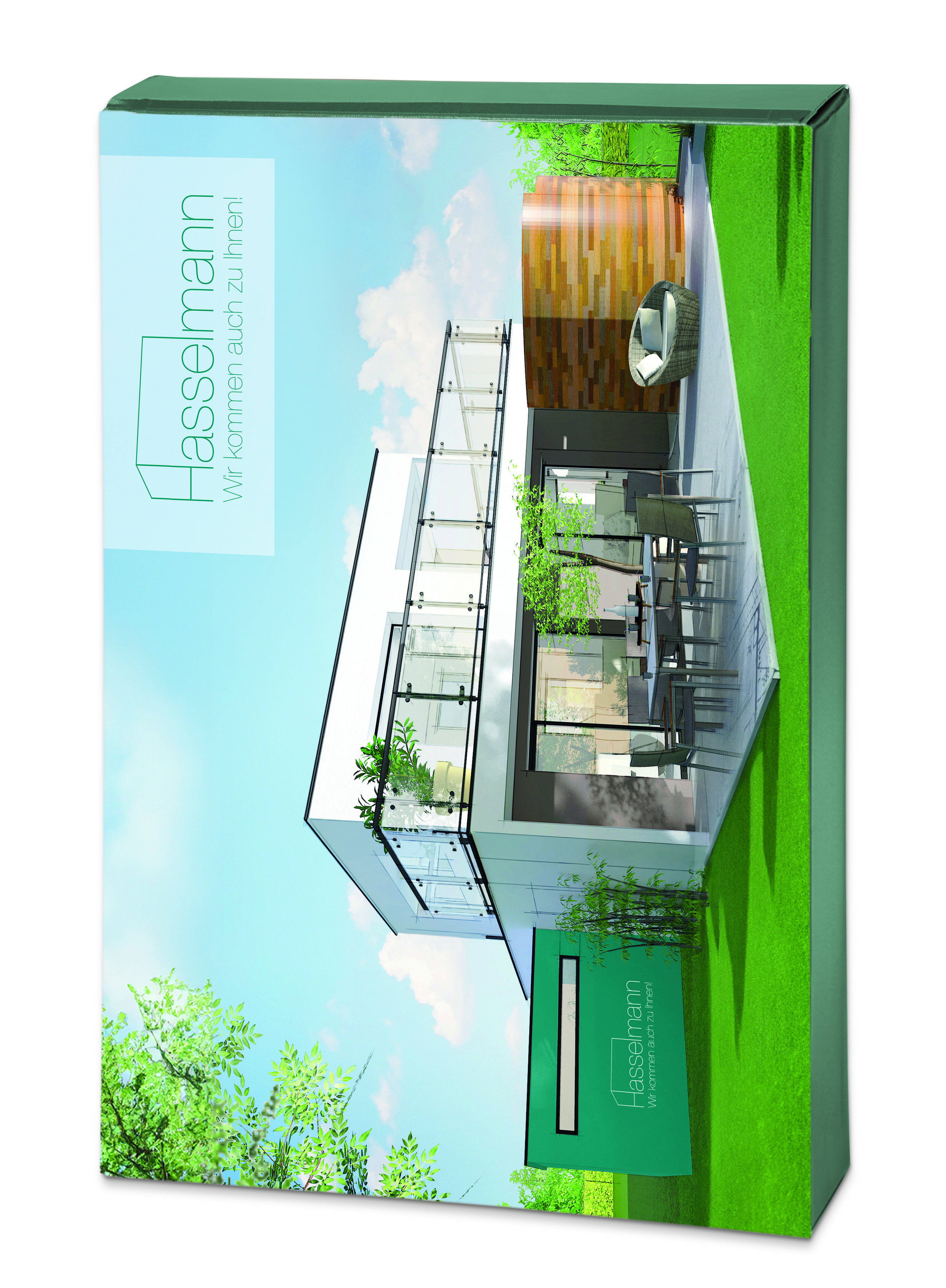 Auf drei Haus-Fassadenteile (5,36  x  2,51 cm)