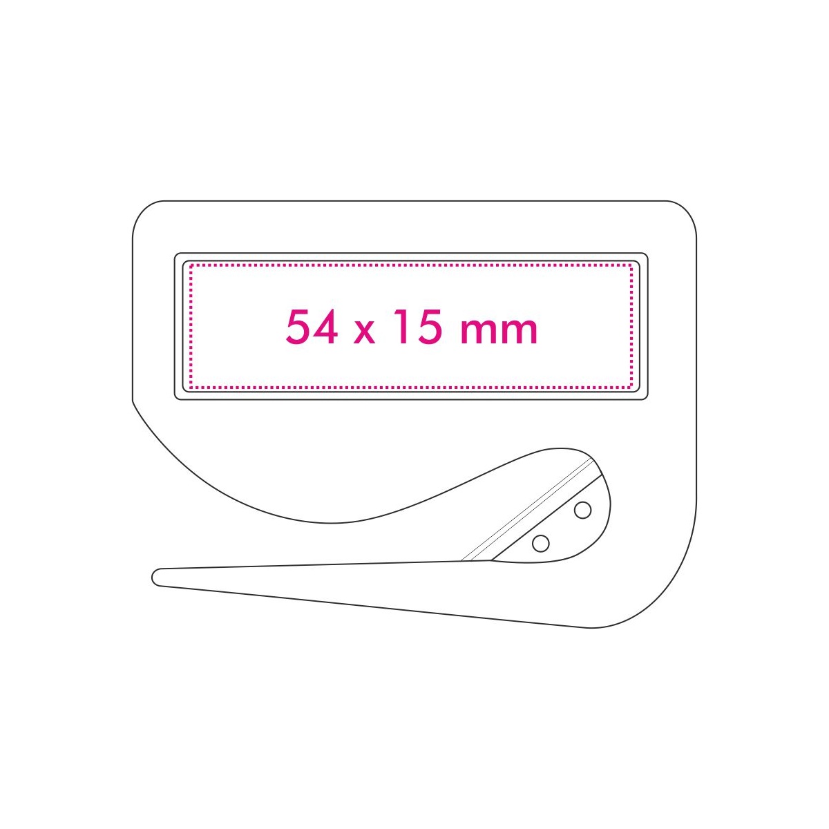 Vorderseite (5,4 x 1,5 cm)