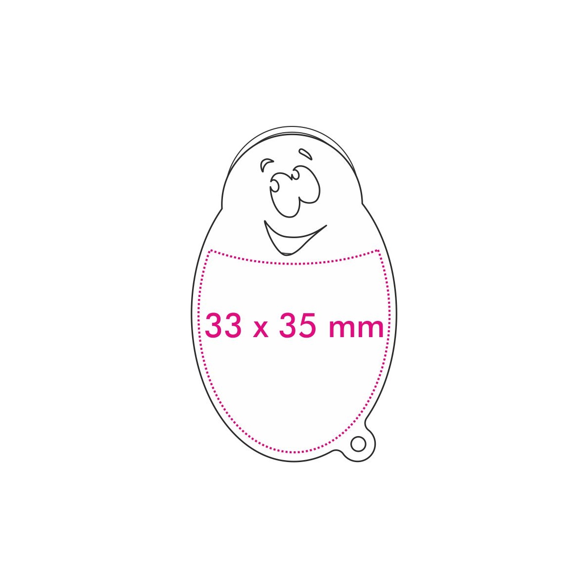 Halter Vorderseite (2,2 x 2,5 cm)