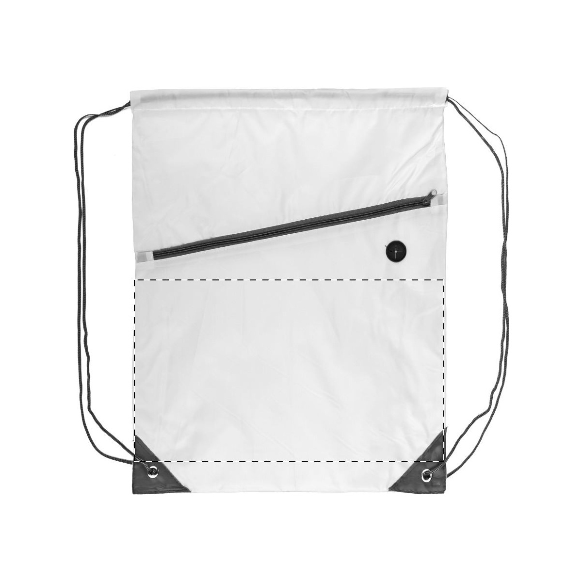 Vorderseite - unterhalb Reißverschluss (200 x 200 mm)