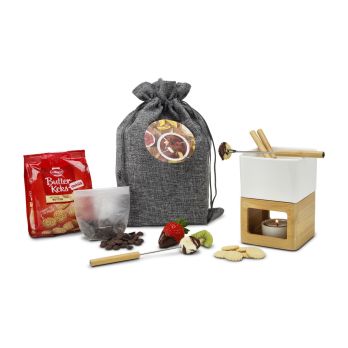 Geschenkset: Schokofondue im Beutel