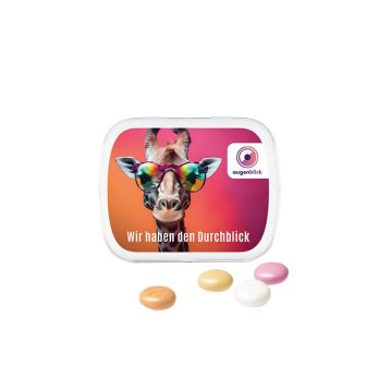 Klappdose aus Metall, weiß