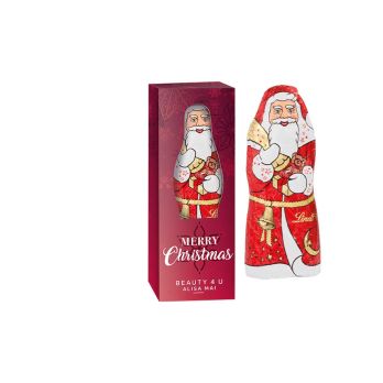Werbebox mit Lindt Weihnachtsmann 40g