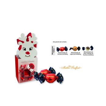 Weihnachtspralinés in Motivkartonage "Rentier"