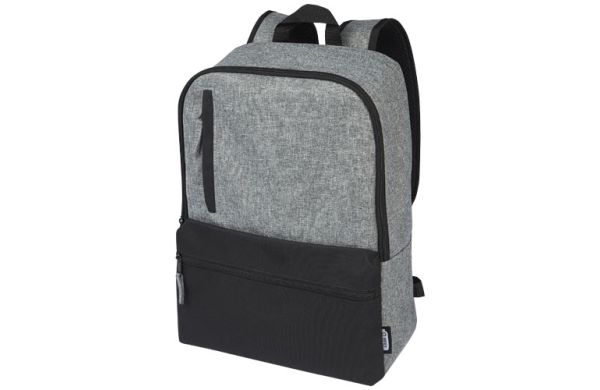 Reclaim 15" GRS recycelter Laptop Rucksack 14 L - schwarz, heather grau 