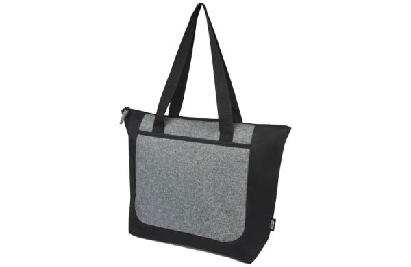 Reclaim GRS recycelte Tragetasche mit Reißverschluss 15 L - schwarz, heather grau 