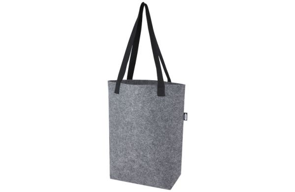 Felta Tragetasche aus GRS-recyceltem Filz mit breitem Boden 12 L - mittelgrau 