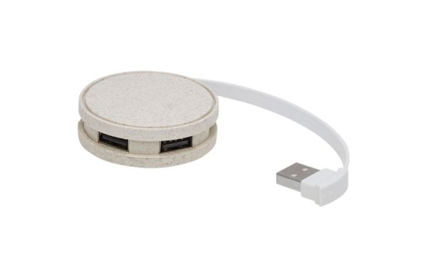 Kenzu Weizenstroh-USB-Hub - natur 