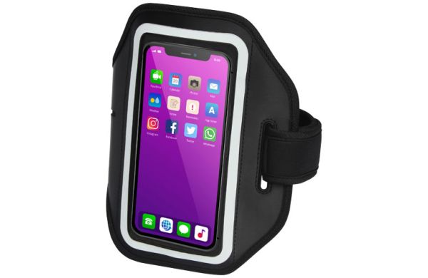 Haile reflektierendes Smartphone Armband mit transparenter Abdeckung - schwarz 