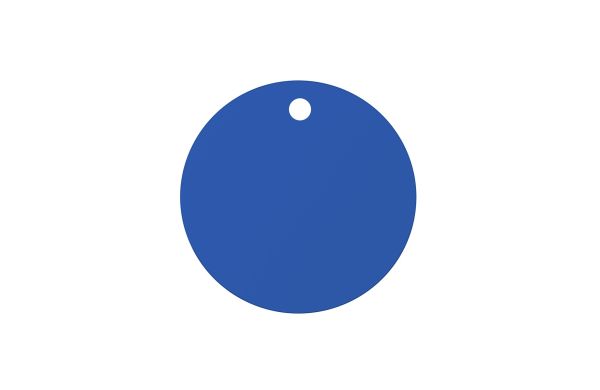 1Euro-Chip mit Öse_ blau