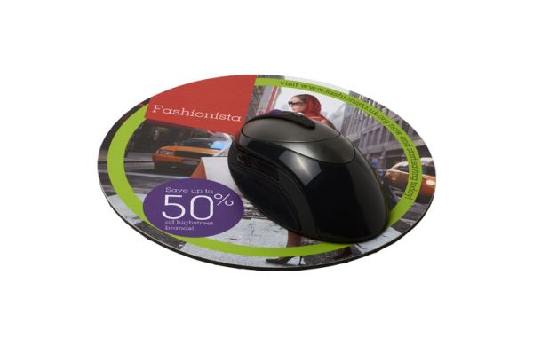 Q-Mat® rundes Mauspad - schwarz 