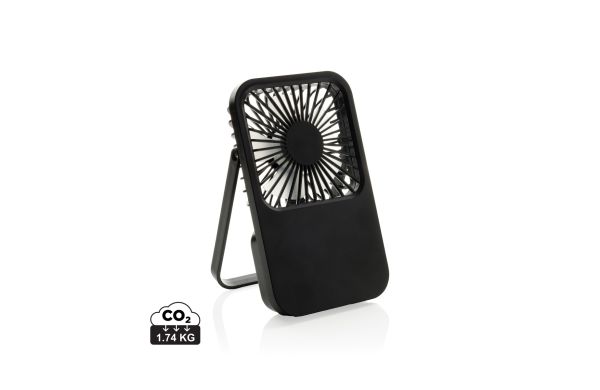 Aervina wiederaufladbarer Tischventilator aus RCS rec. ABS, schwarz