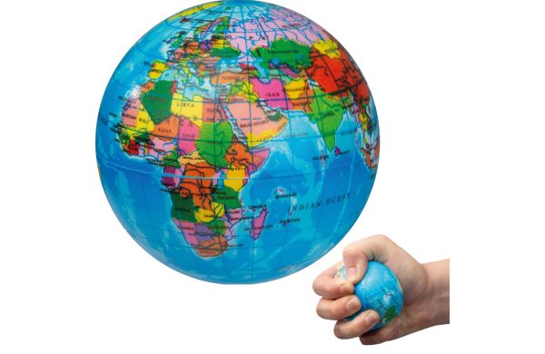 Anti-Stressball in Weltkugeloptik