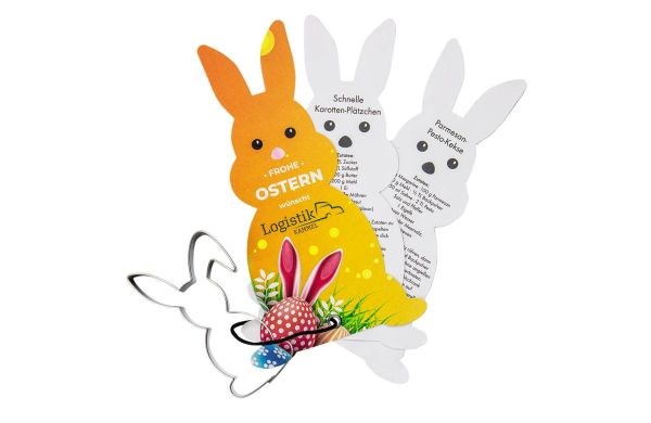 Backförmchen mit Rezeptblock Hase