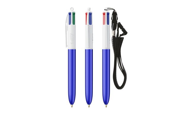 BIC 4 Colours Glacé with Lanyard, Blau Glacé - Weiß