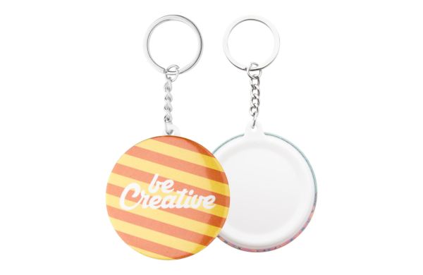 Button-Schlüsselanhänger KeyBadge Mini, Weiss
