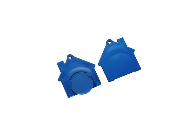 Chiphalter mit 1Euro-Chip Haus_ blau-blau