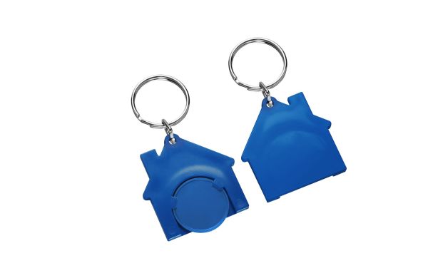 Chiphalter mit 1Euro-Chip und Ring Haus_ blau-blau