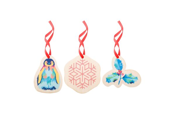 CreaJul Wood Individueller Weihnachtsbaumschmuck, rot