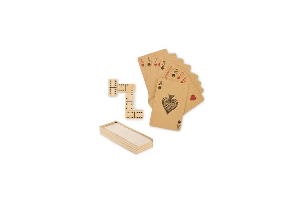 DOMI&CARDS Domino- und Spielkarten-Set, holz