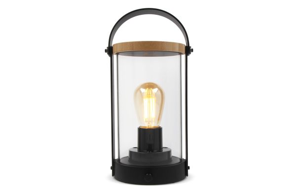 Edison-Bambuslampe, schwarz