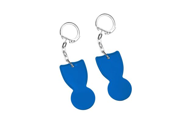 Einkaufswagenlöser mit Gliederkette und Ring_ blau