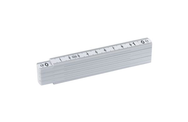 EXPRESSDRUCK Kunststoff-Zollstock_ midi_ weiss