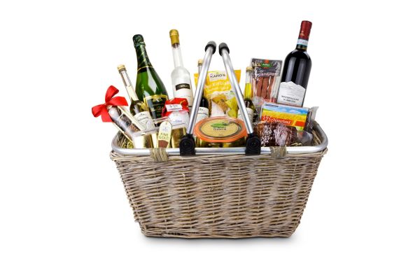 Geschenkset: Geschenkkorb XXL - Einkaufskorb mit 14 leckeren Produkten