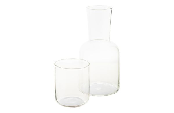 Getränkeset: Karaffe und Glas Palmer, transparent