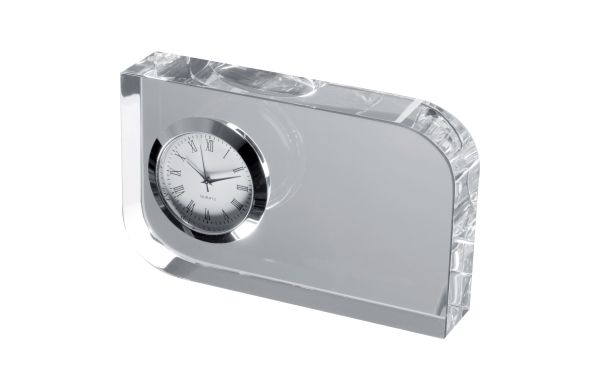 Glasblock mit Uhr - transparent