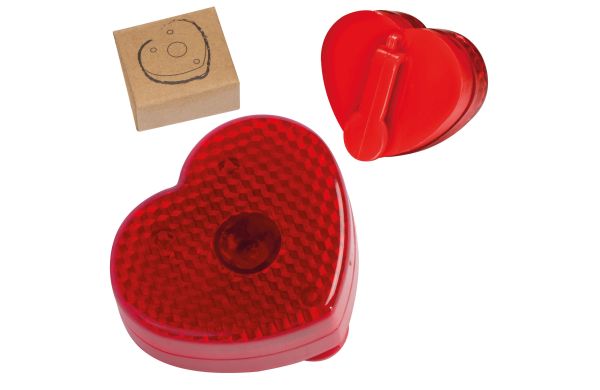 Herzförmiges Ansteckblinklicht - rot
