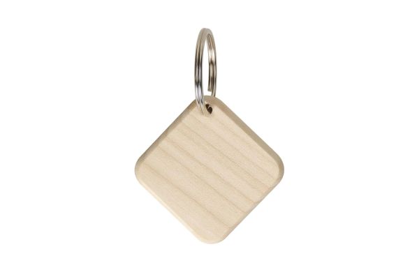 Holzschlüsselanhänger "Maple" eckig, beige