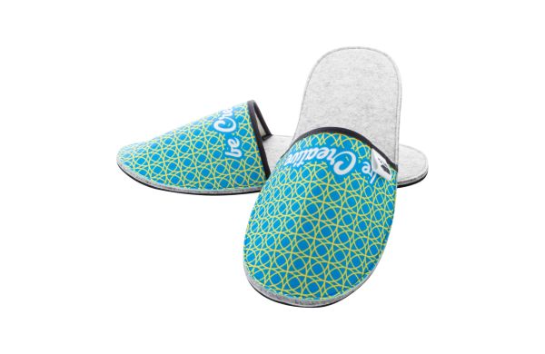 Individuelle RPET Hausschuhe CreaFelt Slip, 41-43, weiß/grau