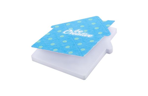 Individueller Haftnotizblock CreaStick Seed House, weiß