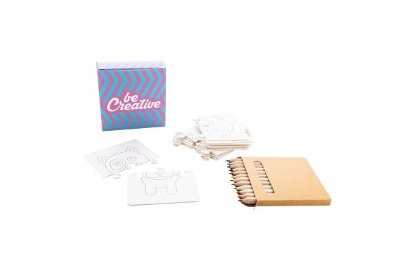 Individuelles Ausmalpuzzle Colozzy, weiß/natur