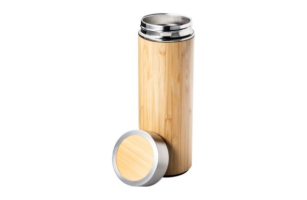 Isolierflasche aus Edelstahl und Bambus mit Teesieb RETUMBLER-ADAMUZ
