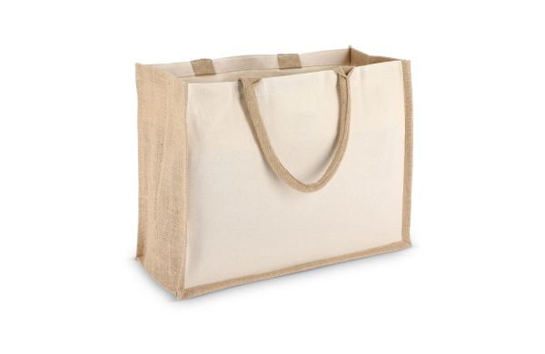Jute-Baumwolle Tragetasche OEKO-TEX® 42,5 x 19 x 32cm 320g/m²