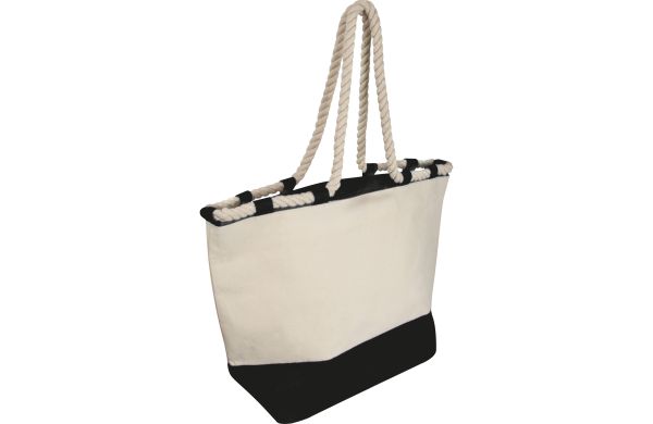 Jutetasche mit Kordel - schwarz