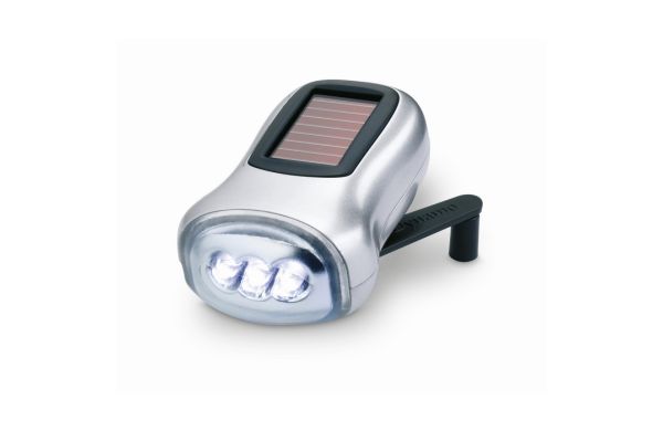 DYNASOL Dynamo Taschenlampe - silber matt