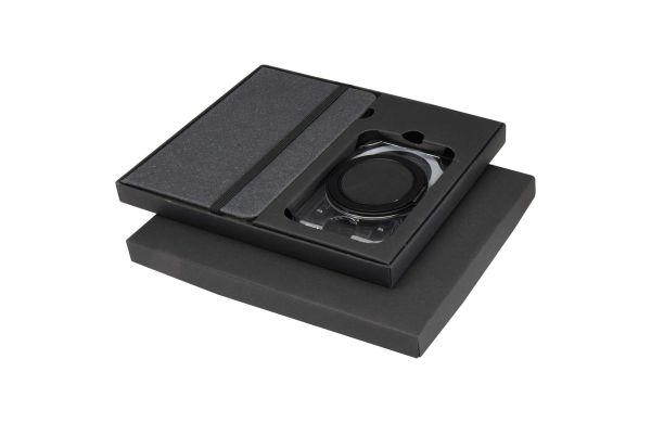 Kern A6 Hardcover Notizbuch und MagSafe Wallet Set, grau