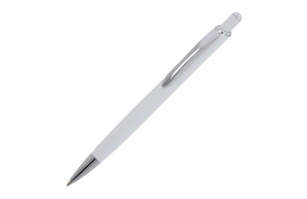 Kugelschreiber Monaco Metall gummiert, weiss