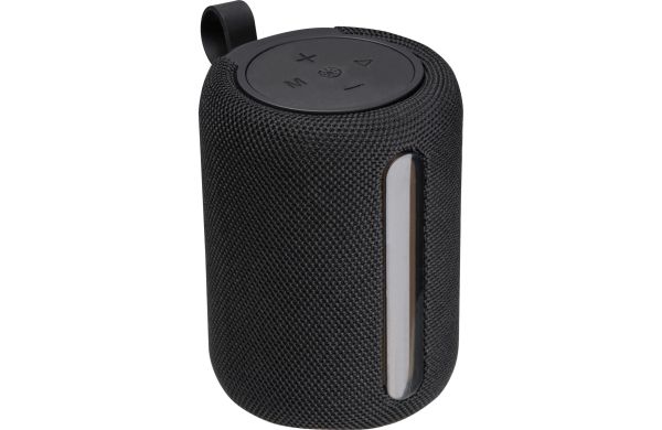 Lautsprecher-mit-LED-Licht-rund-schwarz