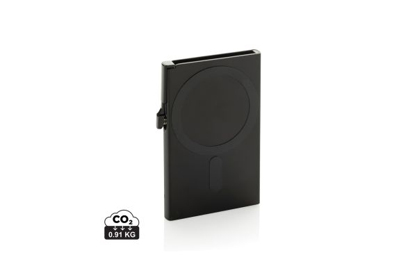 Magnetischer RFID-Kartenhalter aus Aluminium für Smartphones, schwarz