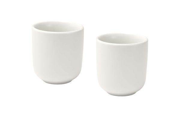 Male 90 ml Keramik Espressotassen – 2er Set, weiss