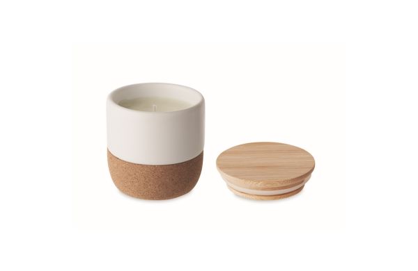 MENKAURE Kerze im Steinguttopf 80 g - weiß