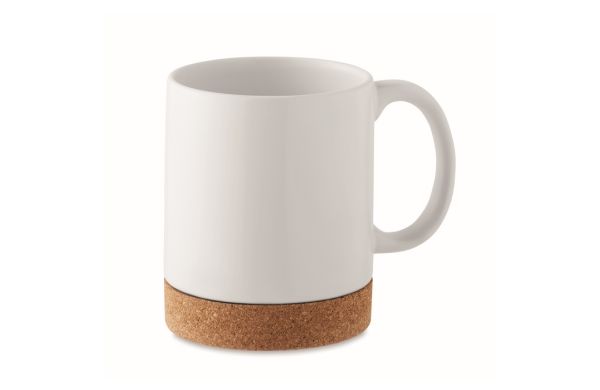 KAROO Keramikbecher mit Kork 280 ml - weiß